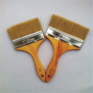 硬毛刷子23456寸木柄油漆涂料刷子扁毛刷 633猪毛刷油漆刷墙工具