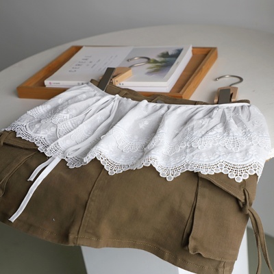 质感双层蕾丝叠穿屁帘，外搭遮臀