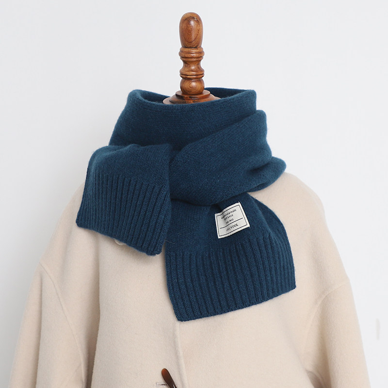 柔软舒适秋冬保暖100%澳洲羊毛围巾男女高级感纯色围脖百搭美拉德
