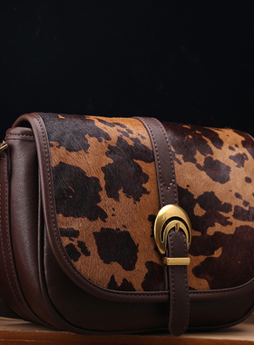 RANEDONA正品2025新款真皮马鞍包单肩斜挎腋下包水桶包女包小包