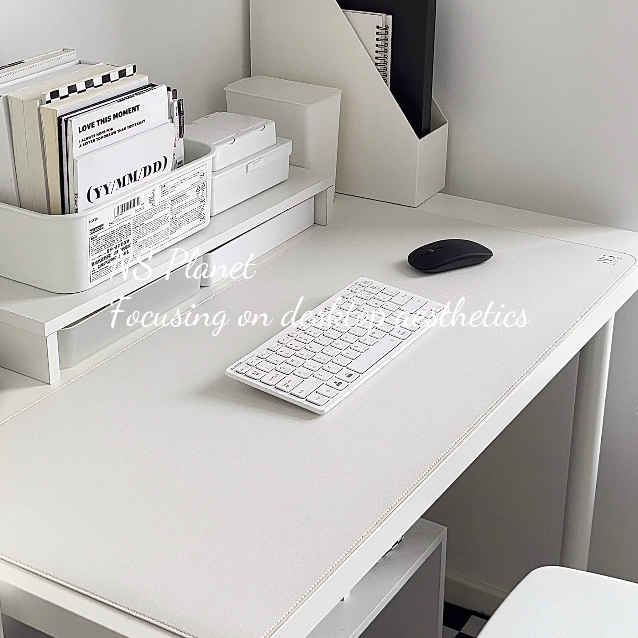 皮革软木鼠标垫超大防水纯色简约高级感电脑办公桌垫写字定制尺寸