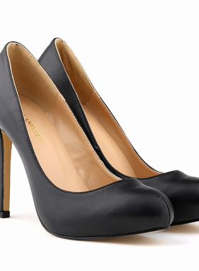 四季款41 42大码11CM超高跟防水台浅口尖头婚鞋上班鞋单鞋女