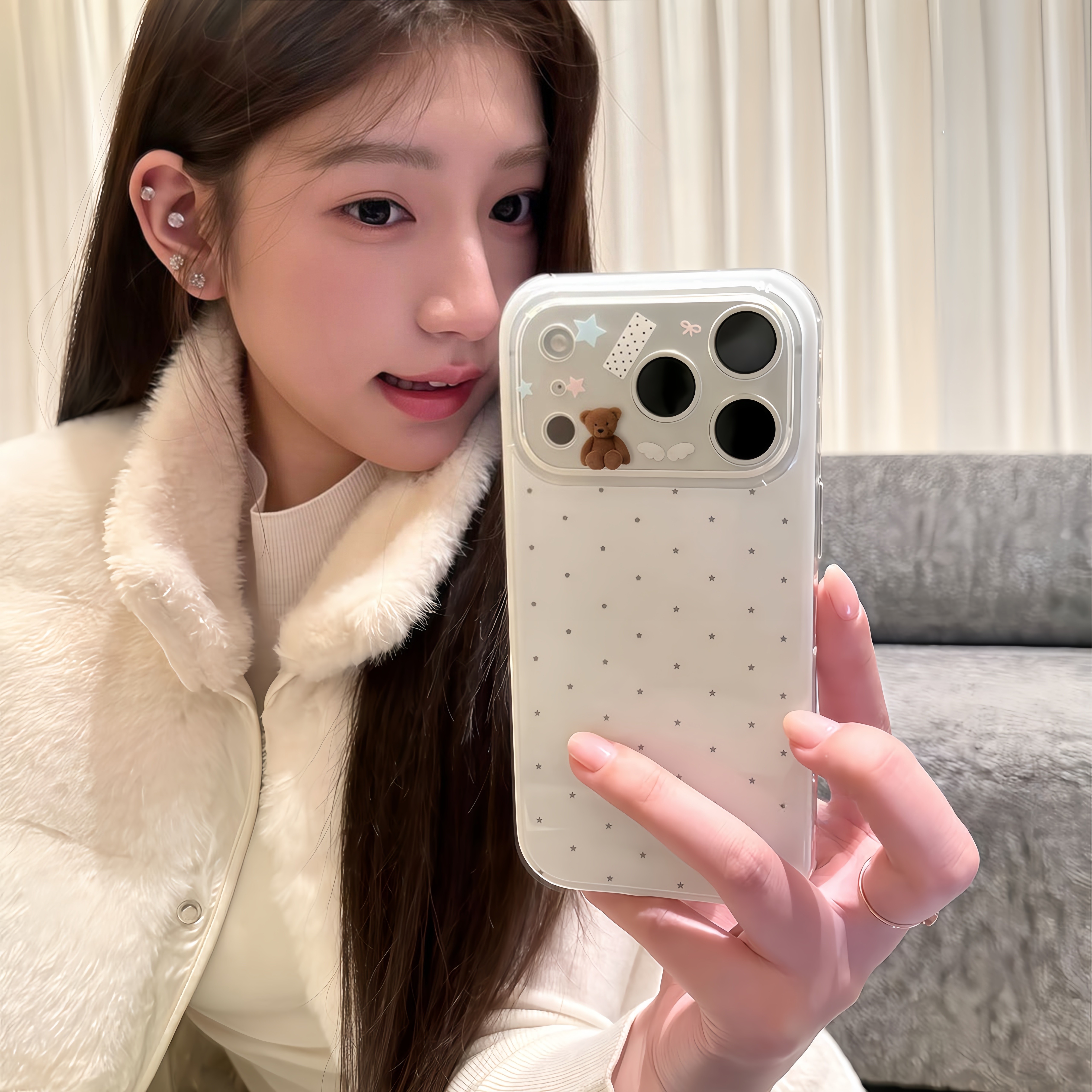 可爱天使翅膀星星小熊适用苹果17Promax可爱卡通16创意小众15趣味个性14全包保护套13防摔手机壳女,3C数码配件,手机保护套/壳,淘宝优惠券,粉丝福利购,淘宝优惠卷