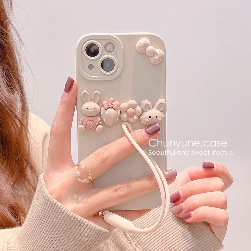 立体公仔带挂绳适用苹果17Promax可爱卡通16Pro简约艺术ins风15全包保护套14少女心创意小众13防摔手机壳女,3C数码配件,手机保护套/壳,淘宝优惠券,粉丝福利购,淘宝优惠卷