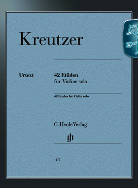 亨乐原版 克莱采尔 42首小提琴练习曲 小提琴独奏带指法 Kreutzer Rodolphe 42 Etudes for Violin HN1177