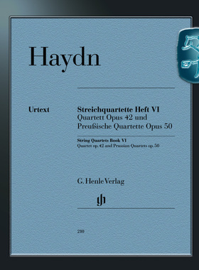 亨乐原版 海顿 弦乐四重奏 卷六 op 42 50 （普鲁士四重奏）分谱 Haydn String Quartets Book VI op. 42 and op. 50 HN210