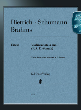 亨乐原版 勃拉姆斯 迪特里希 舒曼 A小调小提琴奏鸣曲 Dietrich Schumann Brahms Violin Sonata a minor F A E Sonate HN1572