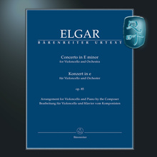 骑熊士原版 埃尔加 E小调大提琴协奏曲op85 钢琴缩编版带钢伴 Elgar Concerto for Violoncello and Orchestra E minor BA09040-90