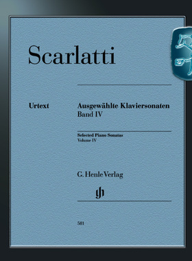 亨乐原版 斯卡拉蒂 钢琴奏鸣曲选集卷四 钢琴独奏 带指法 Scarlatti Selected Piano Sonatas Volume IV HN581