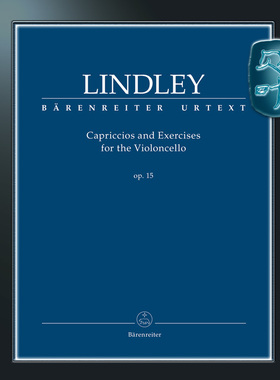 骑熊士原版 林德利 随想曲和练习曲op15 大提琴独奏 Lindley Capriccios and Exercises the Violoncello BA10936