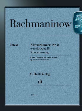 亨乐原版 拉赫玛尼诺夫 第二钢琴协奏曲C小调op18 双钢琴 Rachmaninow Piano Concerto no. 2 c minor op. 18 HN1214