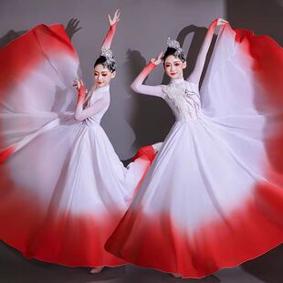 开场舞大摆裙演出服万疆现代古典舞灯火里 中国歌伴舞广场舞长裙