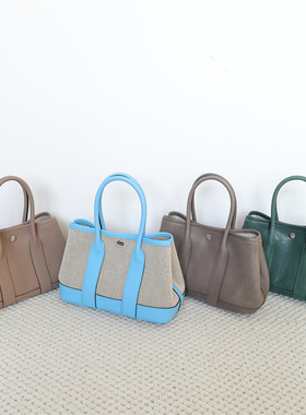 花园mini-23 Negonda同源皮/帆布拼皮 手提托特包 精致轻奢百搭