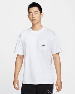 耐克/NIKE男子夏季新款运动宽松休闲纯棉小口袋圆领短袖T恤HJ0575