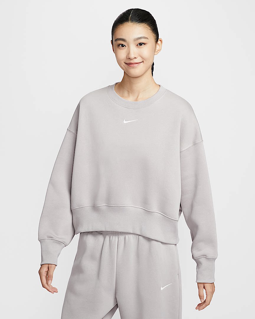 正品Nike耐克 女子 刺绣小标加绒运动休闲宽松套头卫衣DQ5762