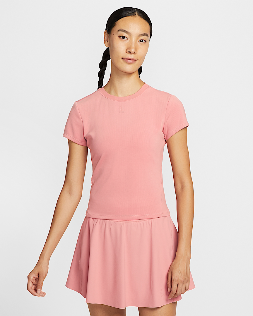 Nike/耐克Dri-FIT女士夏季修身网球运动透气速干短袖HQ2995-618