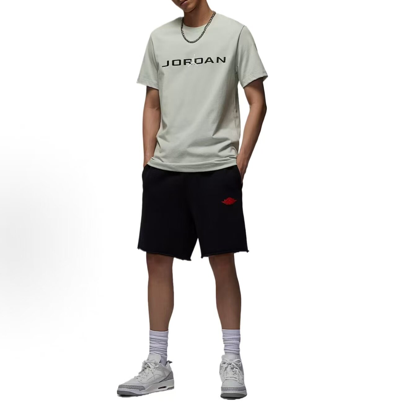 Nike/耐克JORDAN男士休闲印花针织圆领透气运动短袖IB7354-034