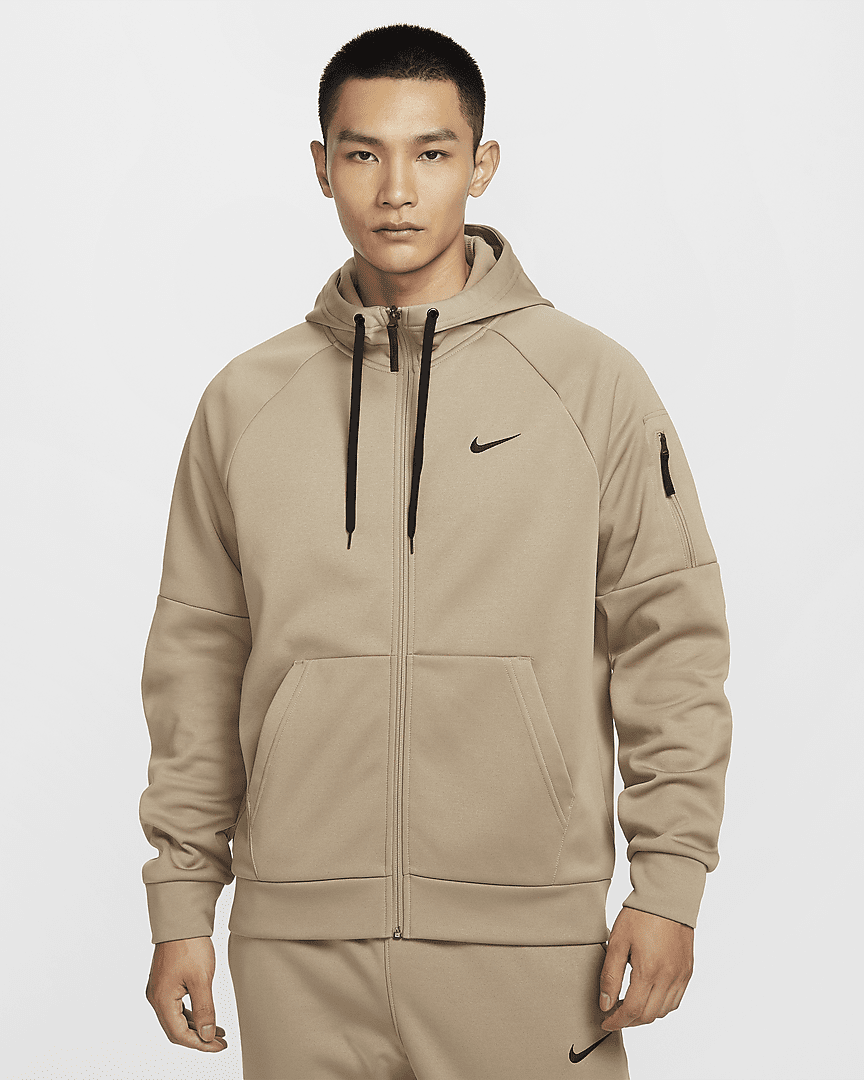 Nike耐克THERMA-FIT男子保暖印花加绒训练拉链连帽衫 DQ4831