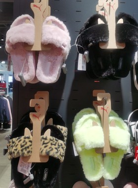 PUMA彪马春夏季女子Leadcat仿皮草毛毛绒运动拖鞋385803/385804