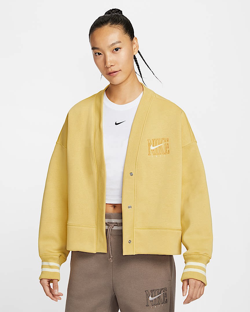 Nike/耐克 秋冬季女士针织运动加绒宽松时尚开衫夹克外套HJ0947