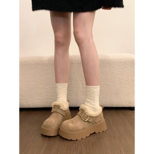 UGG厚底增高加绒勃肯鞋女鞋2026新款秋冬季雪地靴乐福鞋毛毛棉鞋3