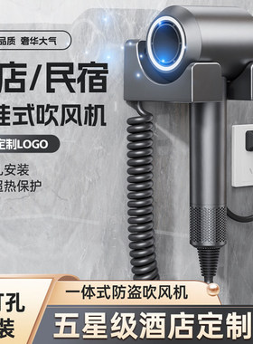 徕芬乔壁挂式酒店吹风机家用宾馆民宿专用大风力静音免打孔吹风机