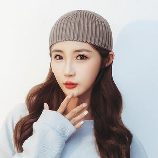 新款冬季包芯纱针织帽男瓜皮毛线雅痞短款户外登山滑雪光头嘻哈帽