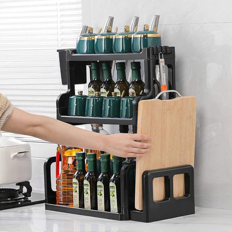 新款多层厨房置物架调味料收纳架台面油盐酱醋调料架放砧板储物架