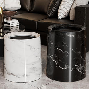 新款复古仿木纹商用垃圾桶家用大容量客厅厨房卫生间办公室新中式