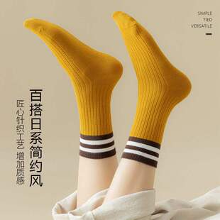 新款 女中筒袜秋冬潮百搭运动袜堆堆袜外穿搭配鲨鱼裤袜子