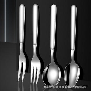 新款 316不锈钢儿童勺子小汤勺吃饭勺汤匙家用长柄加厚咖啡搅拌勺