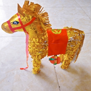仿真纸扎马可烧马到成功纸糊金马红马白马黑马纸活小马祭祀用品