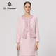 阿丹娜女装 官方正品 春秋新款 粉色闪葱花纱外套钉珠花朵含背心时尚