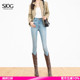 女翘臀小脚裤 弹力紧身九分牛仔裤 显瘦提臀靴裤 SJOG蜜桃臀2026春季