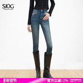 加绒高腰提臀靴裤 牛仔裤 女九分紧身小脚裤 SJOG塑形腰臀比 铅笔裤