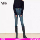 铅笔裤 SJOG塑形不堆叠 女九分紧身小脚裤 牛仔裤 显瘦高腰提臀靴裤