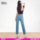 女四面弹烟管小个子九分法棍裤 高腰显瘦直筒牛仔裤 薄款 SJOG夏季