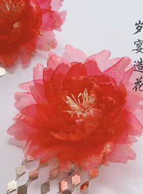 岁宴发夹真丝古风仙气汉服手作