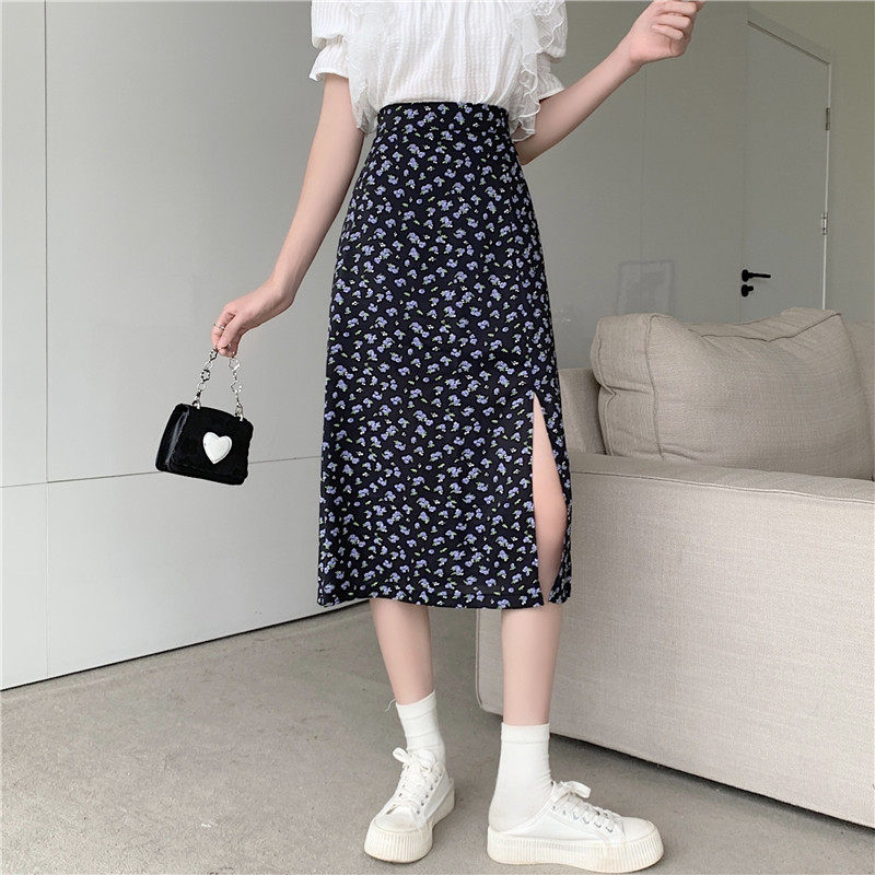 大码女夏季新款立裁小众碎花开叉半裙气质中长款包臀裙,女装/女士精品,半身裙,淘宝优惠券,粉丝福利购,淘宝优惠卷