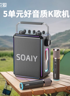 【升级智能小度Ai】索爱麦克风话筒户外广场舞蓝牙音响k歌家庭KTV