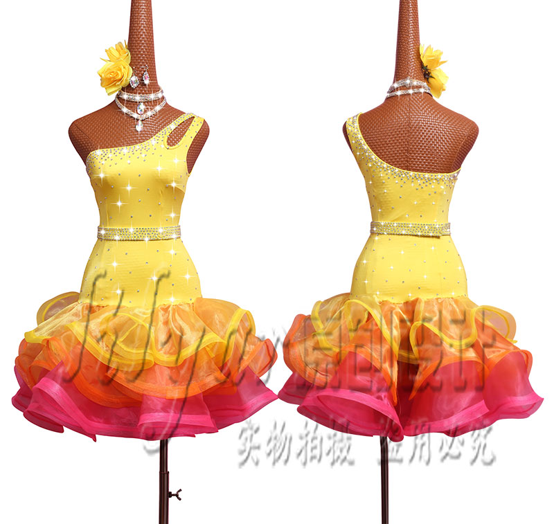 黄色比赛服表演服儿童