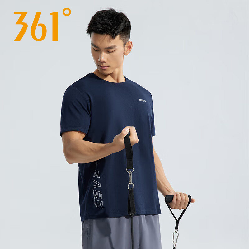 361运动t恤男2024夏季新款常规休闲上衣圆领透气短袖男健身半袖男