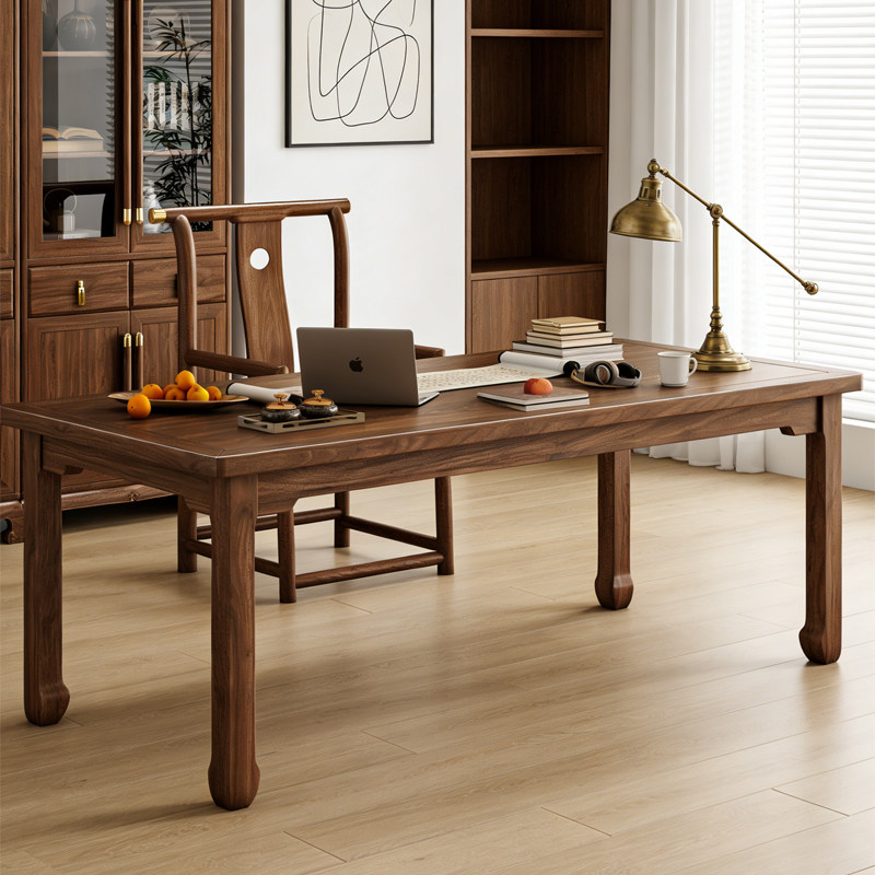 现代简约实木书桌家用书房电脑桌办公室老板总裁桌学习书法写字台