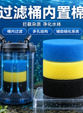 森森HW-602/603/604过滤桶内置替换棉芯佳璐三色棉白棉生化过滤棉