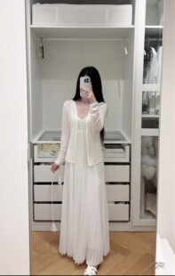 白小云natures 连衣裙定制绣花立体剪裁显瘦连衣裙 素兰生香开衫