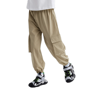 咕噜日记童装男童裤子儿童速干裤2026春夏装工装裤长裤女童防蚊裤