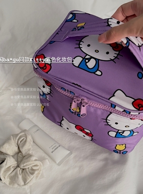 BA*GU化妆包女便携大容量2025新款外出可爱hellokitty立式收纳包