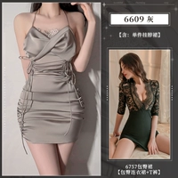 [Хит продаж, 2 шт.] Юбка с покрытием груди Pure Desire (серая) + кружевная юбка с покрытием бедра