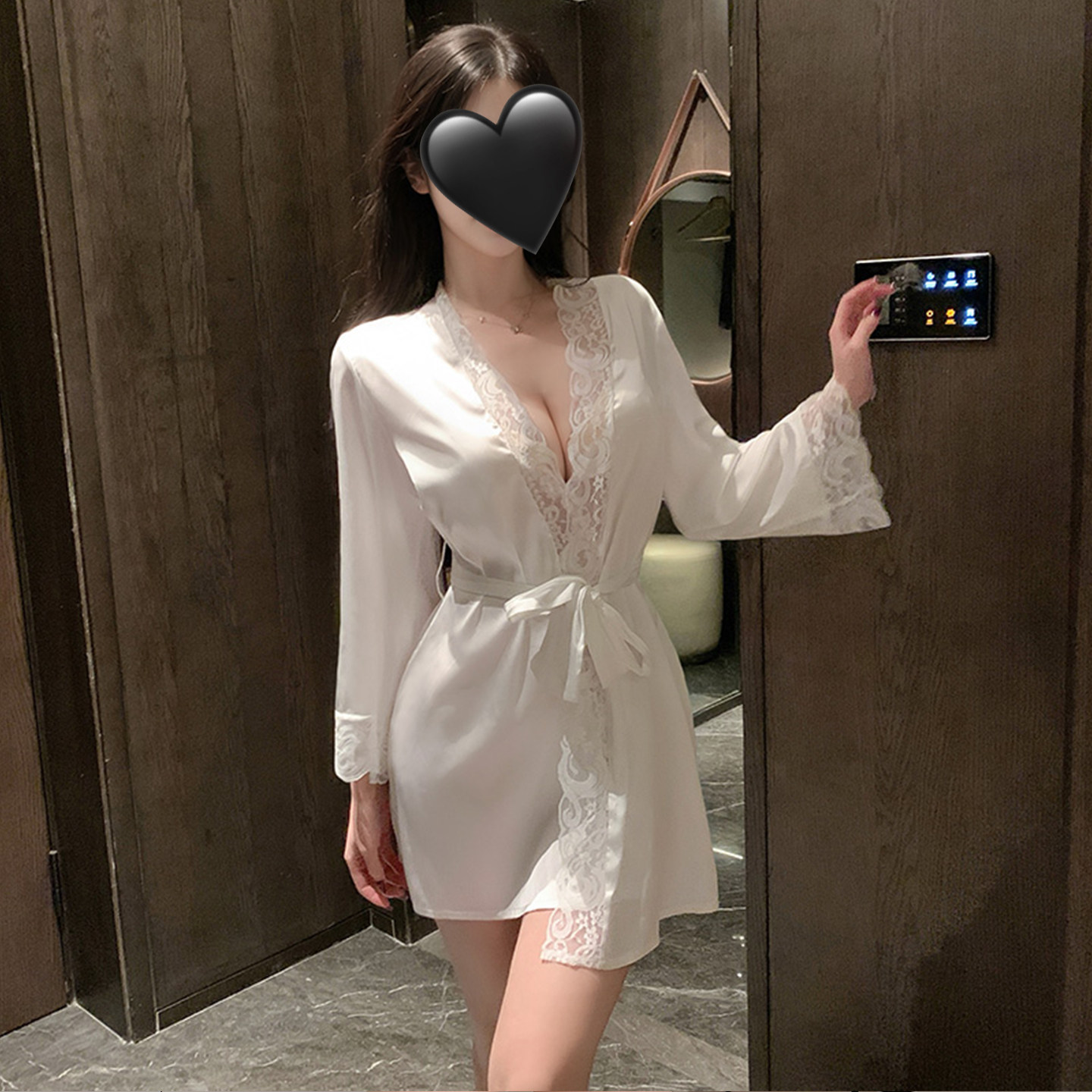 霏慕睡衣女款性感睡裙纯欲风床上氛围感情侣趣味蕾丝御姐睡袍qqny