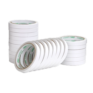 得力双面胶带棉质双面固定胶带学生手工易撕两面胶高粘办公文具胶带固定胶带